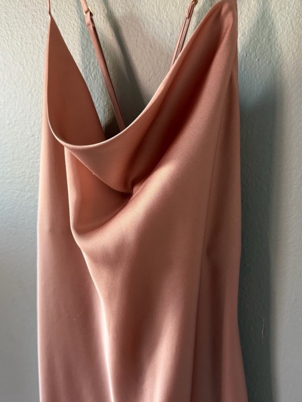 Show Me Your Mumu Blush Pink Satin Midi Slip Dress Cowl Neck Open Back M - Picture 4 of 10